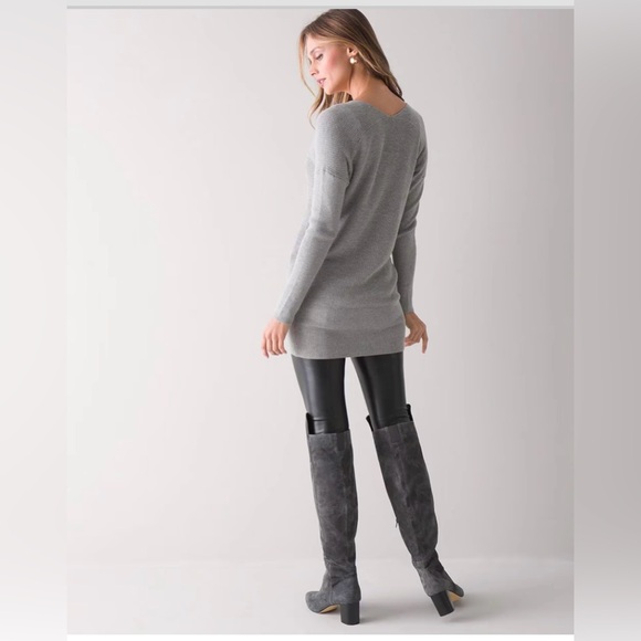 White House Black Market Long Sleeve Ribbed Tunic - Picture 4 of 11